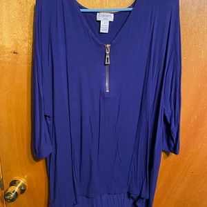 Carmen Marc Valvo quarter length blouse w/ zipper